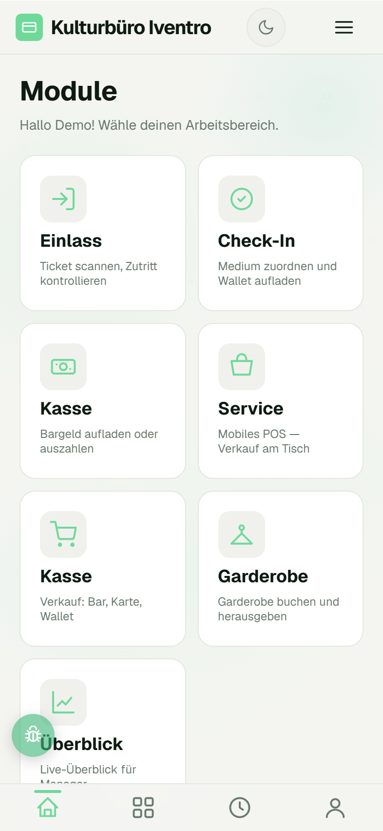 Käfer-Symbol unten links