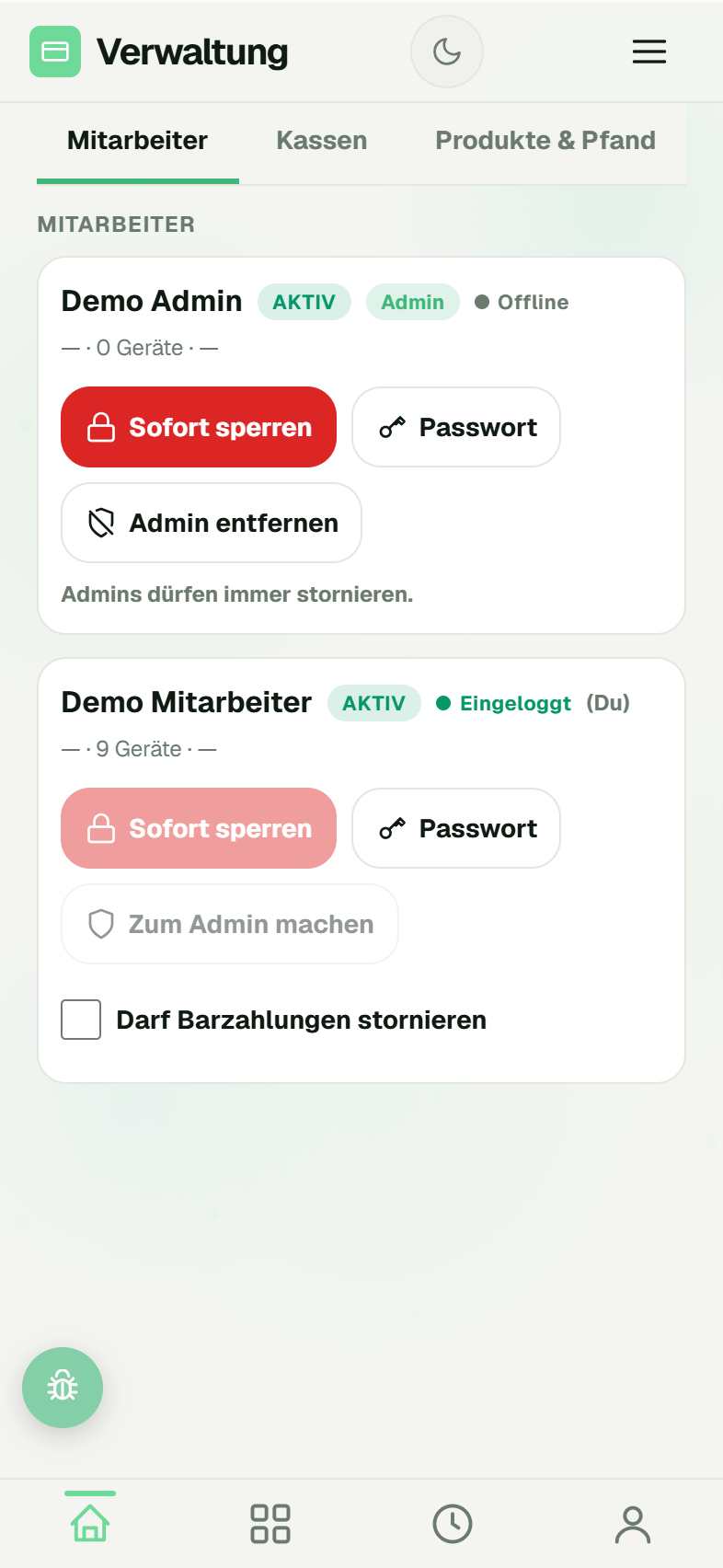 Mitarbeiter-Reiter der Verwaltung