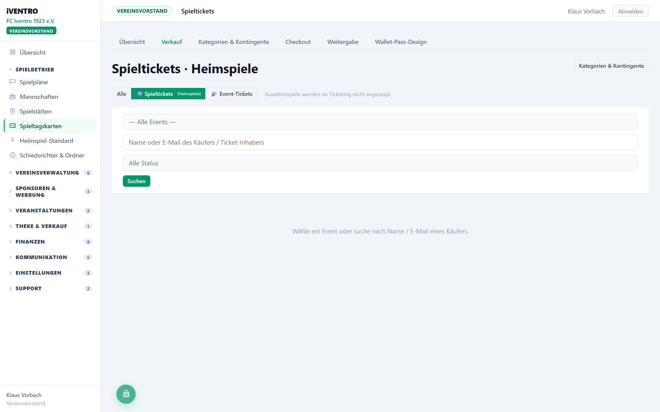 Spieltickets · Heimspiele
